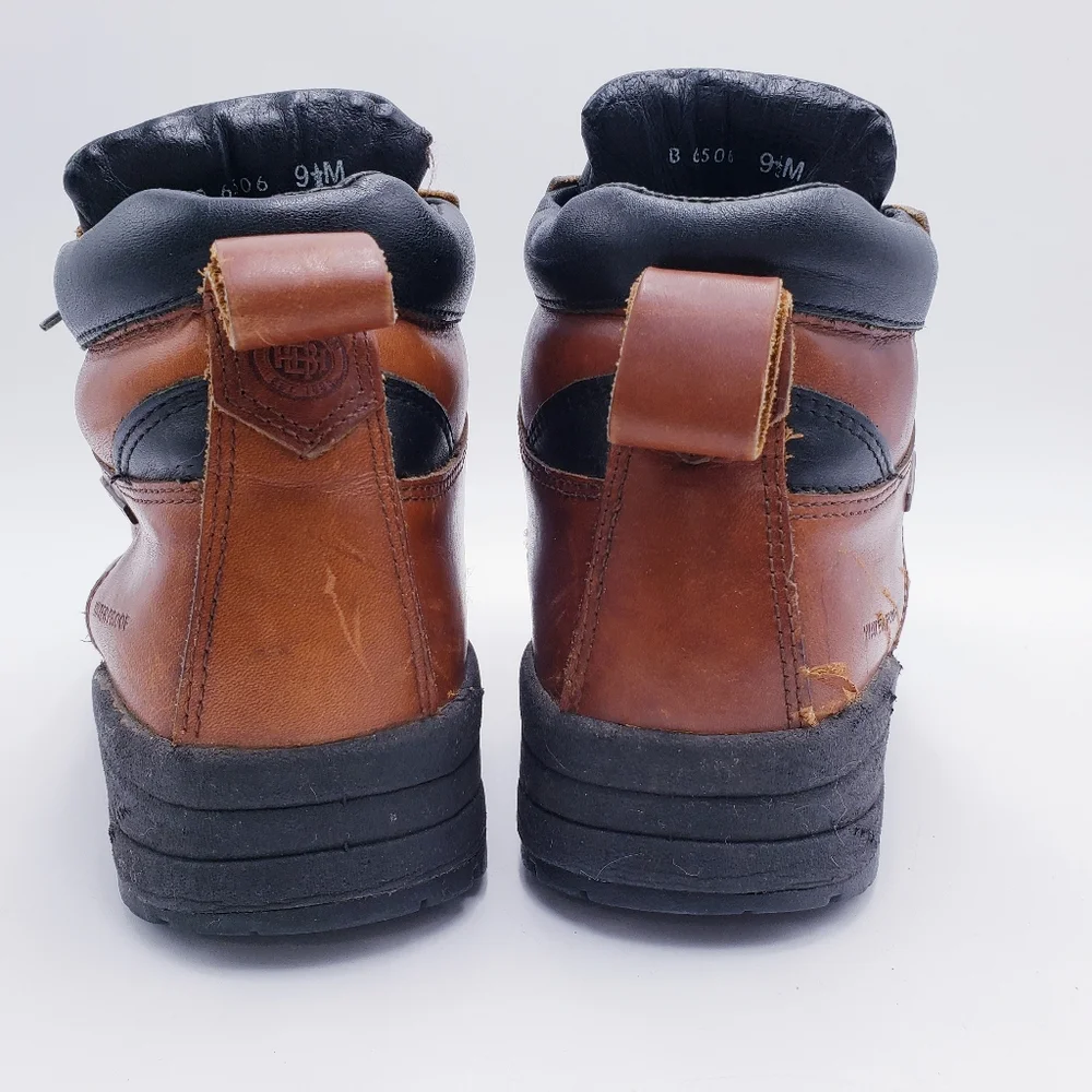 Vintage 90s Brown Brown Leather Waterproof Gore Tex Hiking Boots‎ Mens Size 9.5